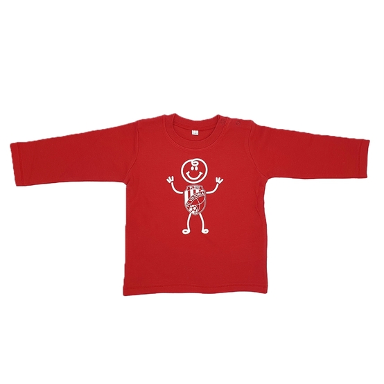 Kojenecké tričko s dlouhým rukávem – červené